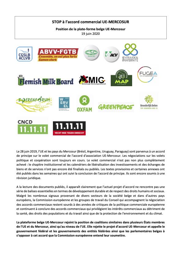 STOP à l'accord commercial UE-MERCOSUR 