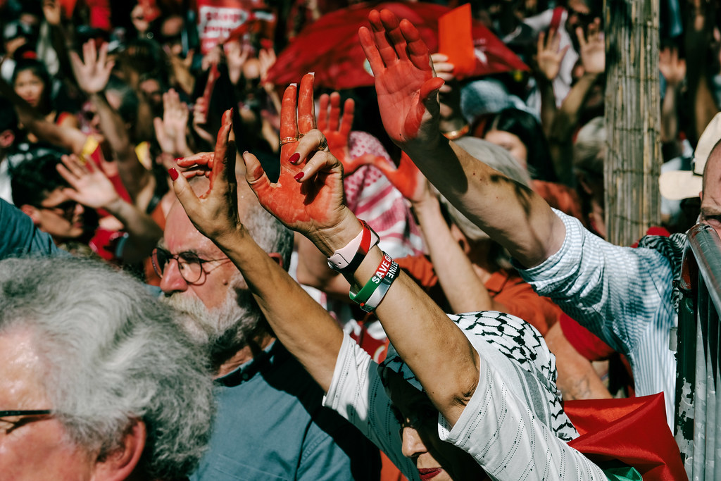 Carton rouge. Manifestation nationale #Palestine, Bruxelles 06/09/2025