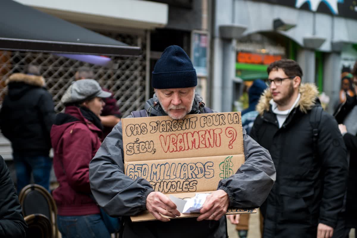 Action pour la justice fiscale, Liège, 6 décembre 2019.