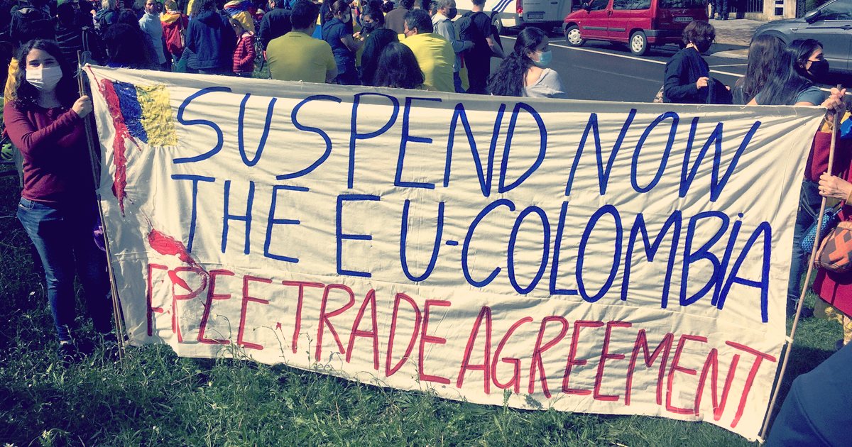 Rassemblement à Bruxelles le 17 mai 2021 pour soutenir le mouvement social colombien