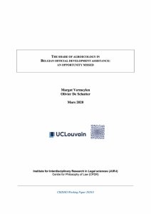 The share of agroecology in belgian official development assistance : an opportunity missed